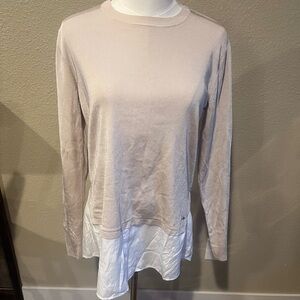 Bench Soft Pink Long Sleeve Top with White Layered Hem Detail